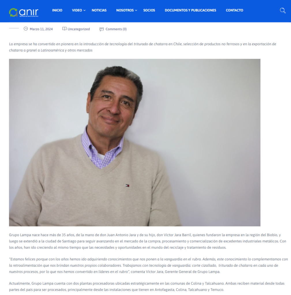 Grupo Lampa se une a la ANIR